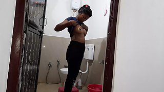 Amazing Tamil Girl In Bathroom Fingering Pussy